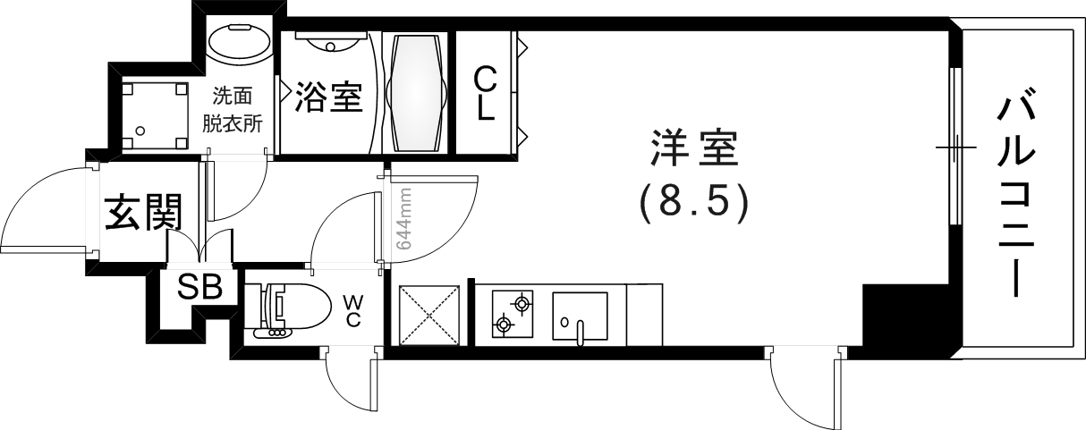 【スワンズ新神戸ウィータの間取り】