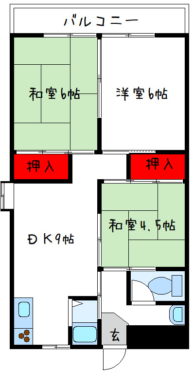 若松台中央マンションの間取り