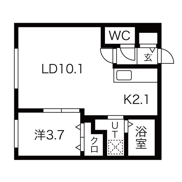 札幌市東区北二十三条東のマンションの間取り