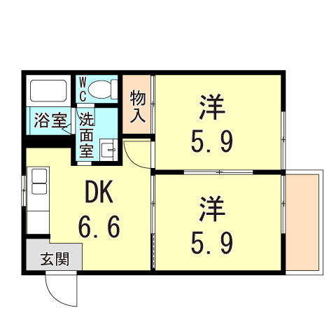 ハイツ浜田の間取り