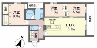 神戸市垂水区桃山台のアパートの間取り