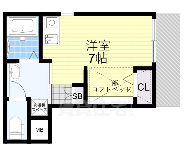 東大阪市足代北のマンションの間取り