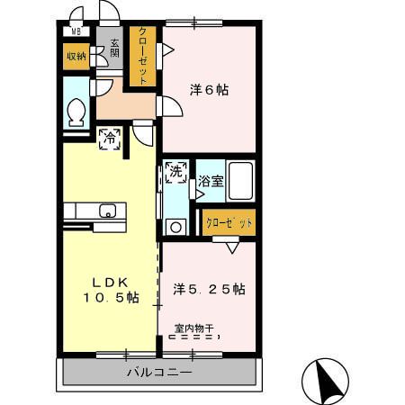 半田市住吉町のアパートの間取り