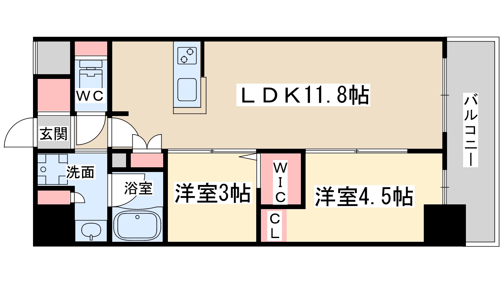 大阪市北区天神橋のマンションの間取り