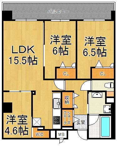 フレンシア西宮北口の間取り