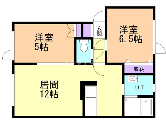 石狩郡当別町末広のアパートの間取り