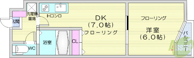 【仙台市青葉区八幡のマンションの間取り】