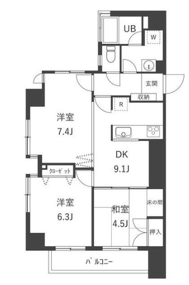 品川区中延のマンションの間取り