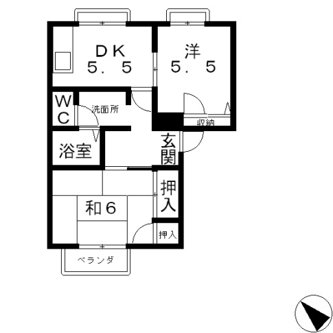 大津市湖城が丘のマンションの間取り