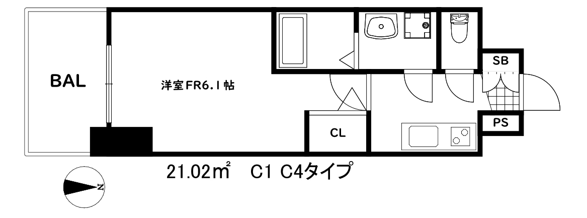 エスリード神戸兵庫駅ミッドポートの間取り