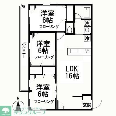 足立区千住大川町のマンションの間取り