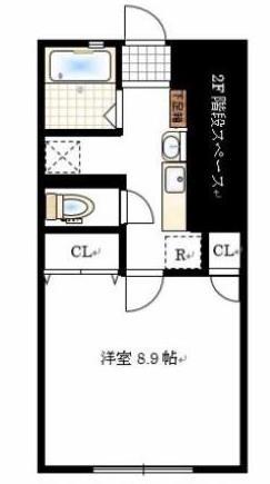 フルーリー中撫川Ｂ棟の間取り