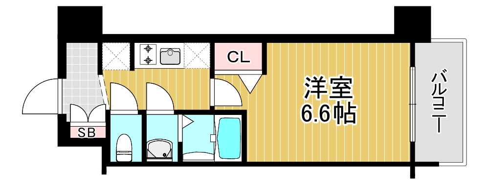 大阪市旭区大宮のマンションの間取り