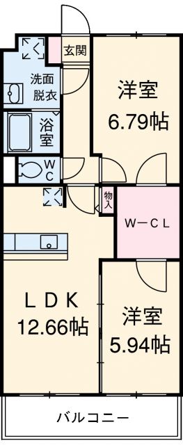 袋井市春岡のマンションの間取り