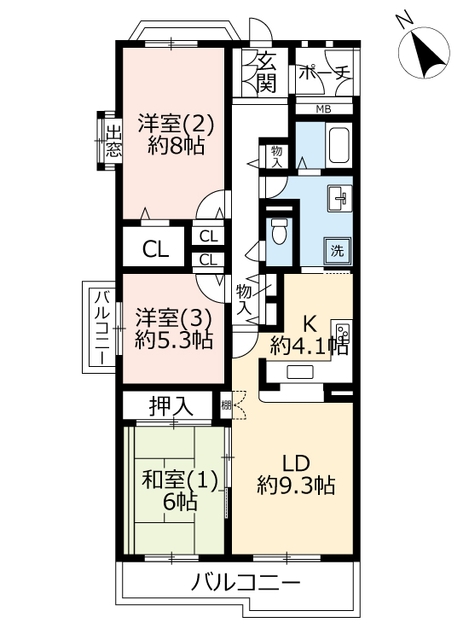 ＵＲかわつるグリーンタウン松ヶ丘第二の間取り