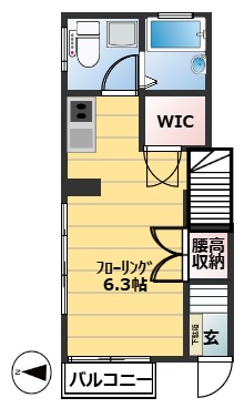 新宿区矢来町のアパートの間取り