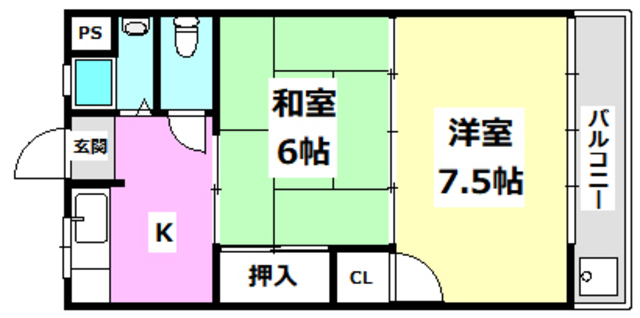 吹田市岸部南のマンションの間取り