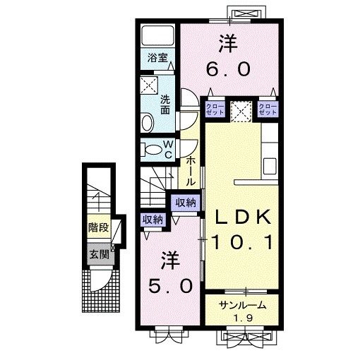 小千谷市若葉のアパートの間取り