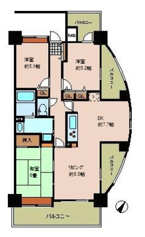 シーブリーズ東原壱番館の間取り