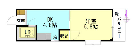 広島市安佐南区東原のアパートの間取り