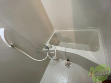 バス・シャワールーム　白を基調とした、綺麗な浴室になっていますね。