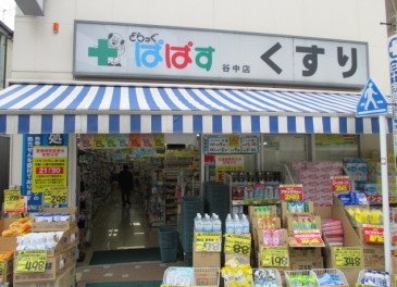 ドラックストア　どらっぐぱぱす 谷中店（ドラッグストア）まで723m