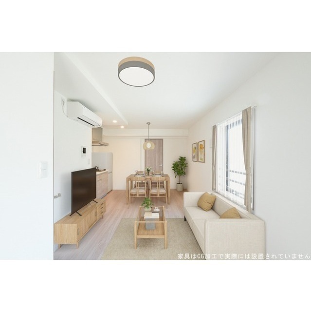 居室・リビング　家具・調度品等はＣＧ加工です。実際の賃貸住居には含まれません