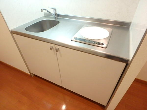 キッチン　ＩＨコンロなので、火を利用する訳ではなく火の元も安全です。