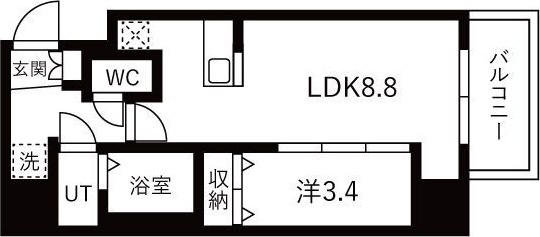 地下鉄長堀鶴見緑地線 松屋町駅 徒歩4分 15階建 築1年の間取り写真