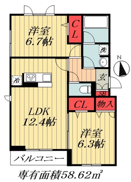 ＪＲ総武線 東船橋駅 徒歩4分 3階建 築2年の間取り写真