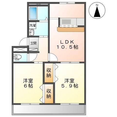 ＪＲ中央本線 土岐市駅 バス乗車時間：20分 最寄りバス停で下車 徒歩7分 3階建 築26年の間取り写真
