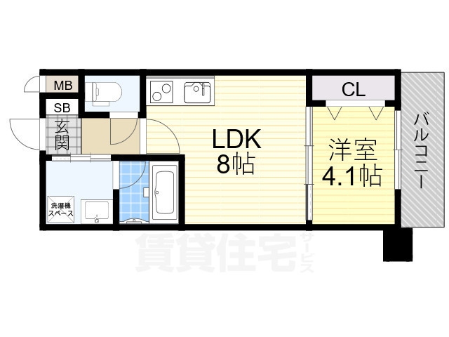 南海本線 天下茶屋駅 徒歩3分 8階建 築5年の間取り写真
