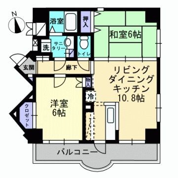 仁保新町コーポ福島の間取り