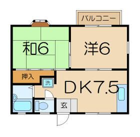 神奈川県横須賀市長沢４（アパート）の賃貸物件の間取り