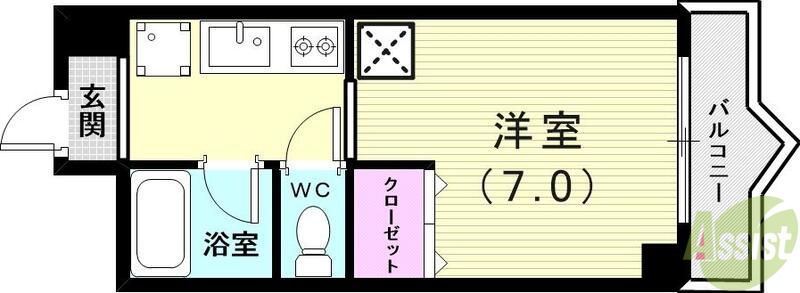 メゾンピアＹＵＫＹＵの間取り