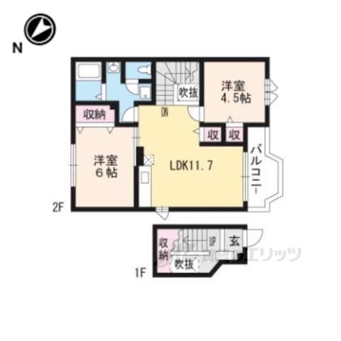 大津市一里山のアパートの間取り