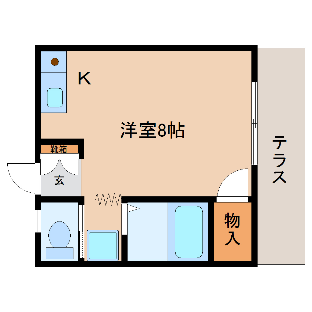 静岡市駿河区小鹿のアパートの間取り