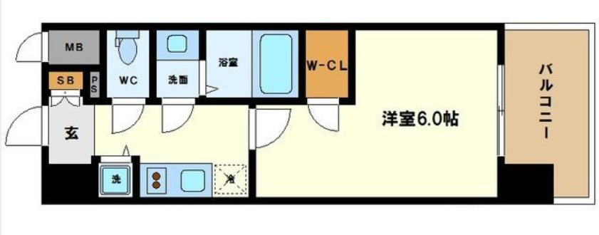 大阪市西区江戸堀のマンションの間取り