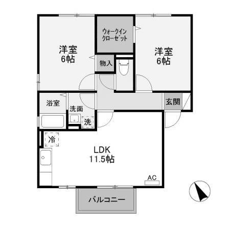 高崎市矢中町のアパートの間取り