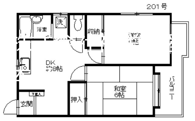 洋ランハイツの間取り