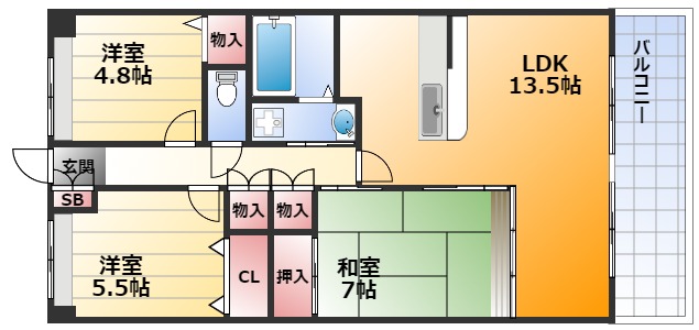 淀川ハイライフマンション_間取り_0