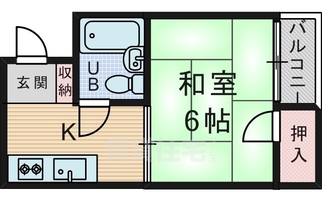 豊中市岡町のマンションの間取り