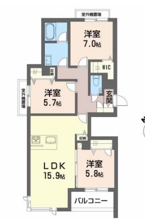 神戸市垂水区高丸のマンションの間取り