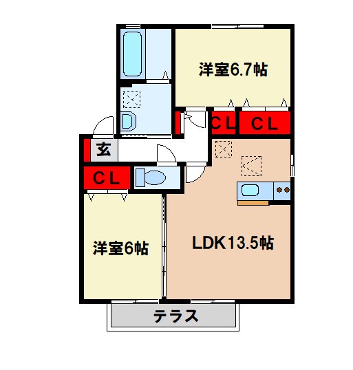 ドエル古賀Bの間取り