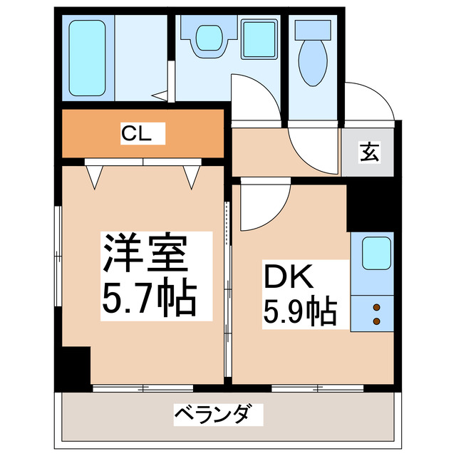 熊本市中央区白山のマンションの間取り