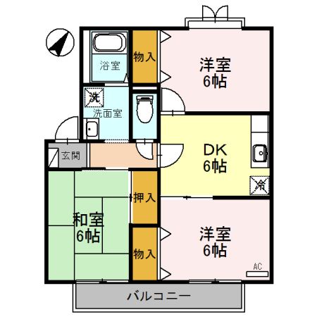 モンターニュリーブル　A棟の間取り