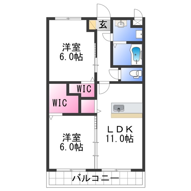 和歌山市北新のマンションの間取り