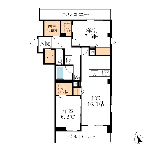 江東区南砂のマンションの間取り