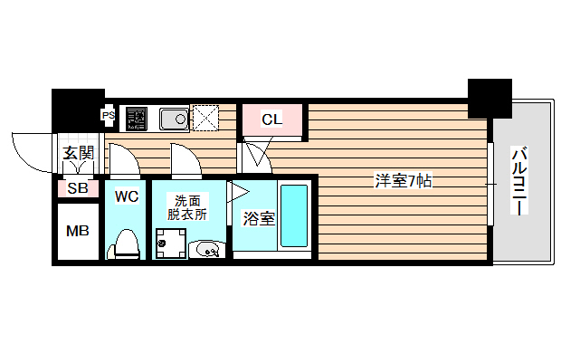 大阪市西淀川区姫里のマンションの間取り