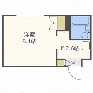 札幌市中央区北六条西のマンションの間取り